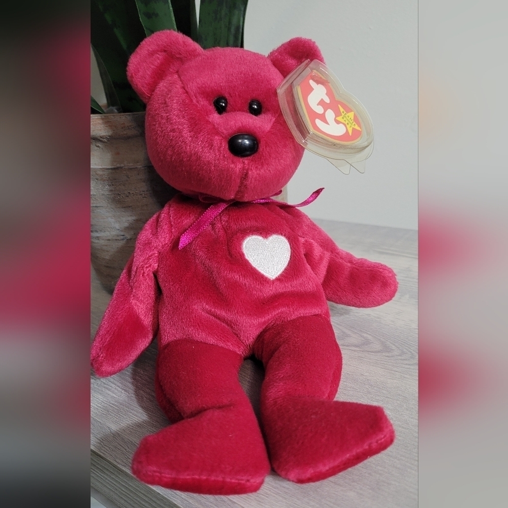 Ty Valentina Bear 1999 Rare Stuffed Animal Plush Heart Hang Tag Error